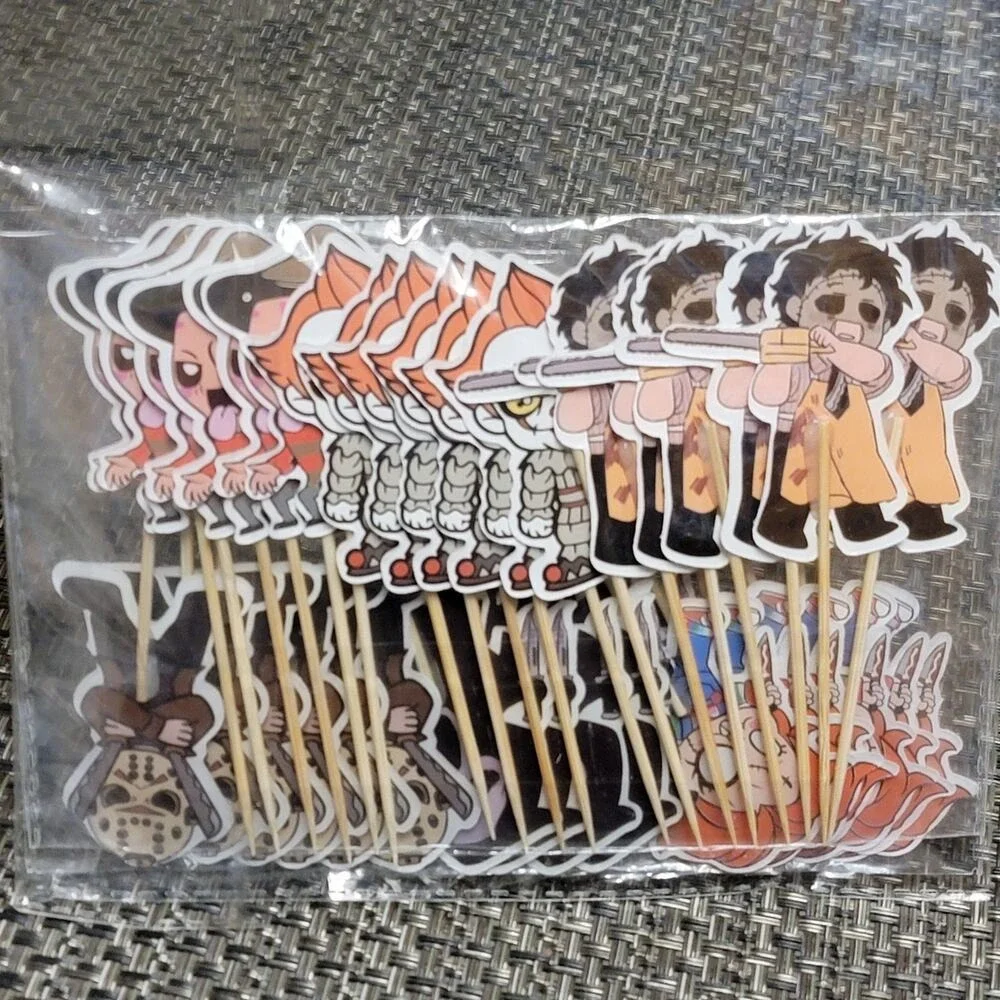 Horror Movie Character Cupcake Picks 36 Pc Toppers Decorations Baking Halloween